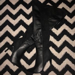 Black over the knee stiletto boots Size 7